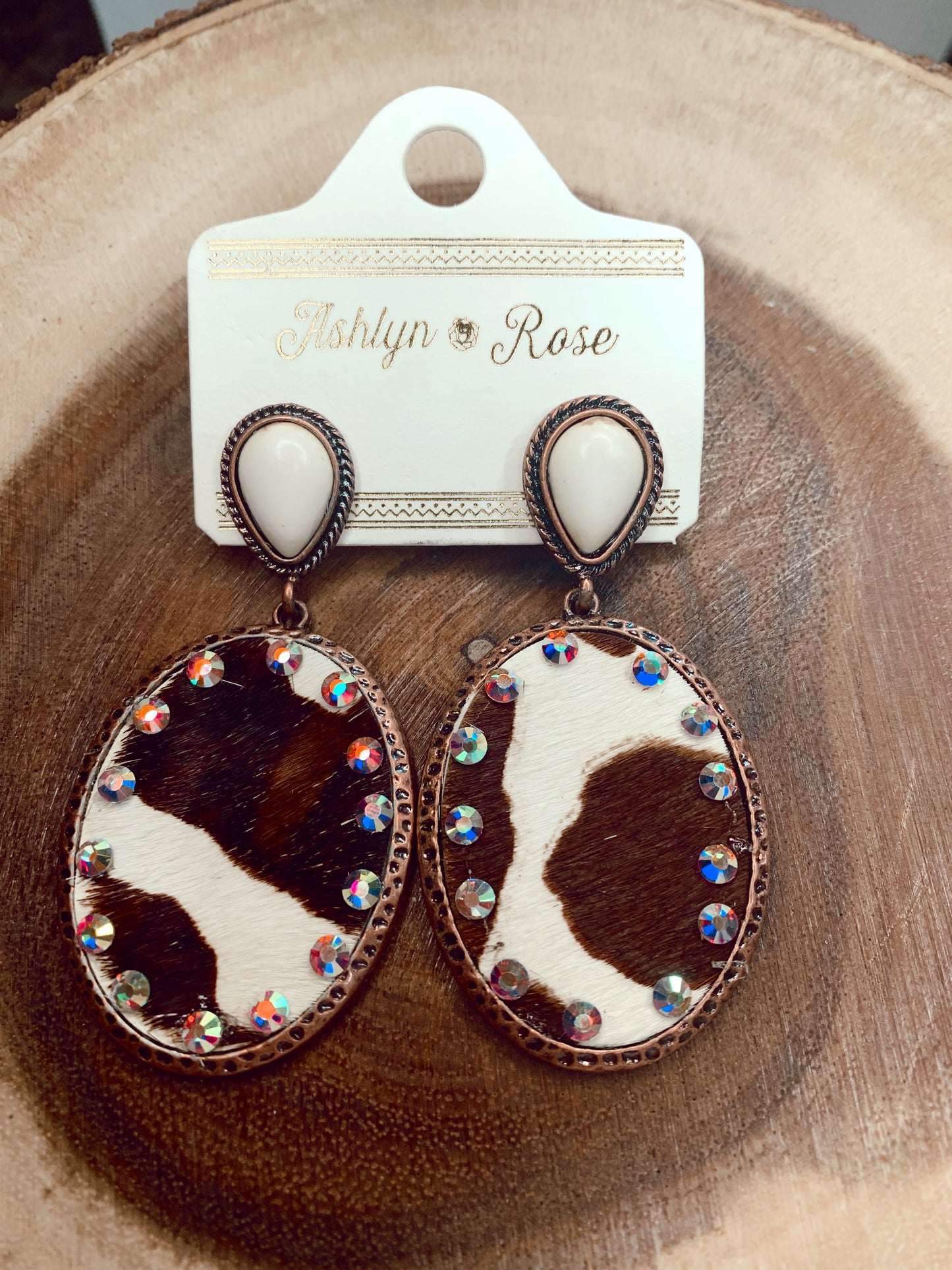 WHERE I'M FROM COWHIDE EARRINGS