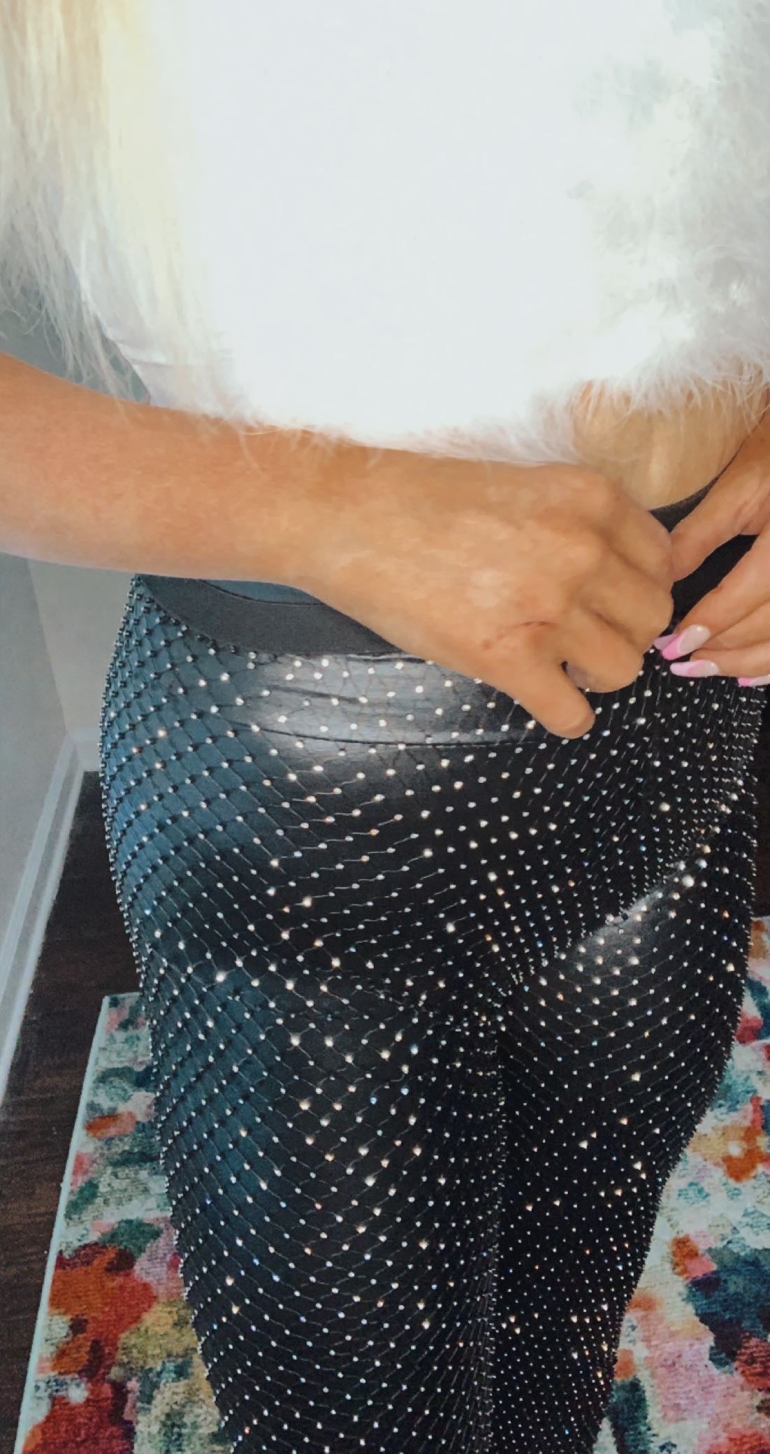 LEAVIN' HER WILD MESH RHINESTONE PANTS