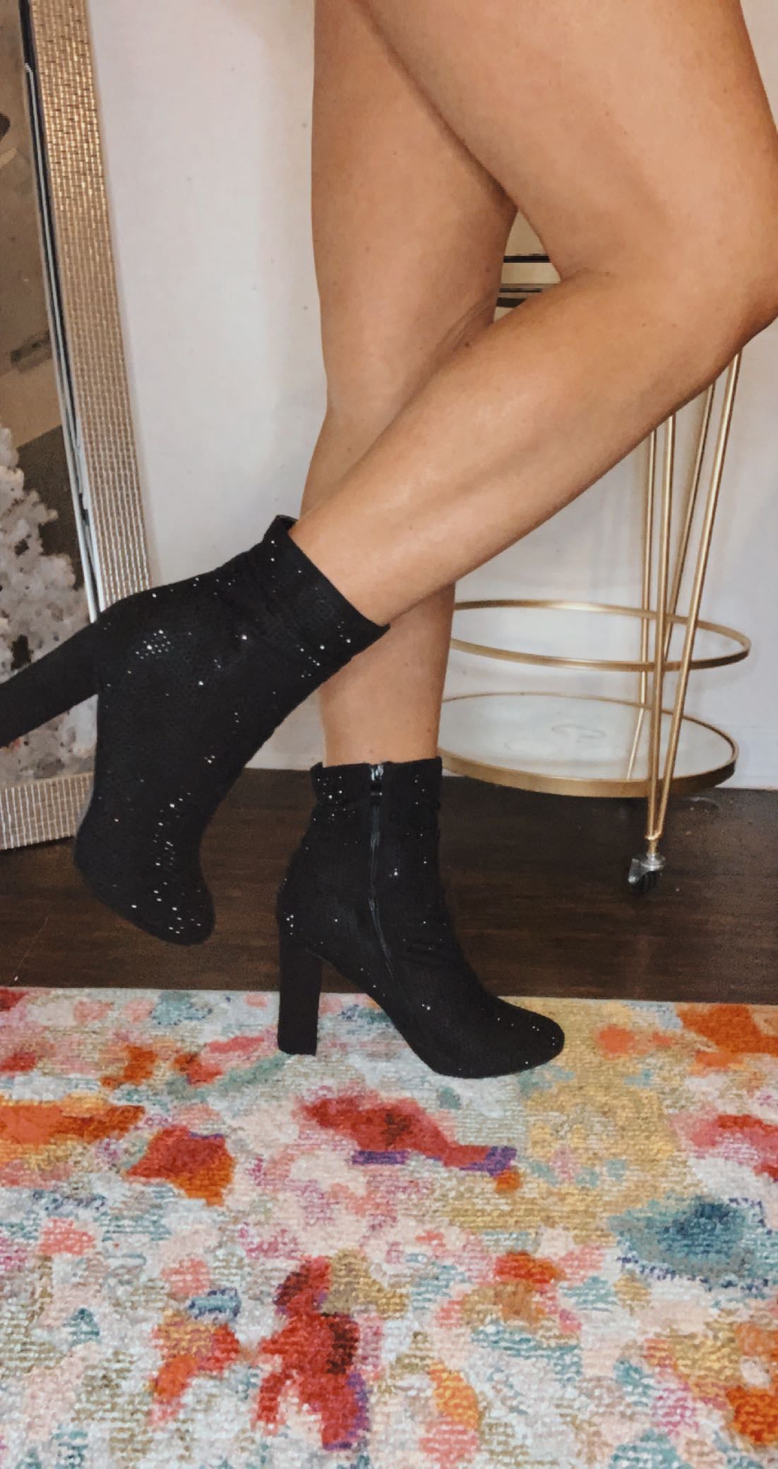 STEPPIN' UP SPARKLY ANKLE BOOTS