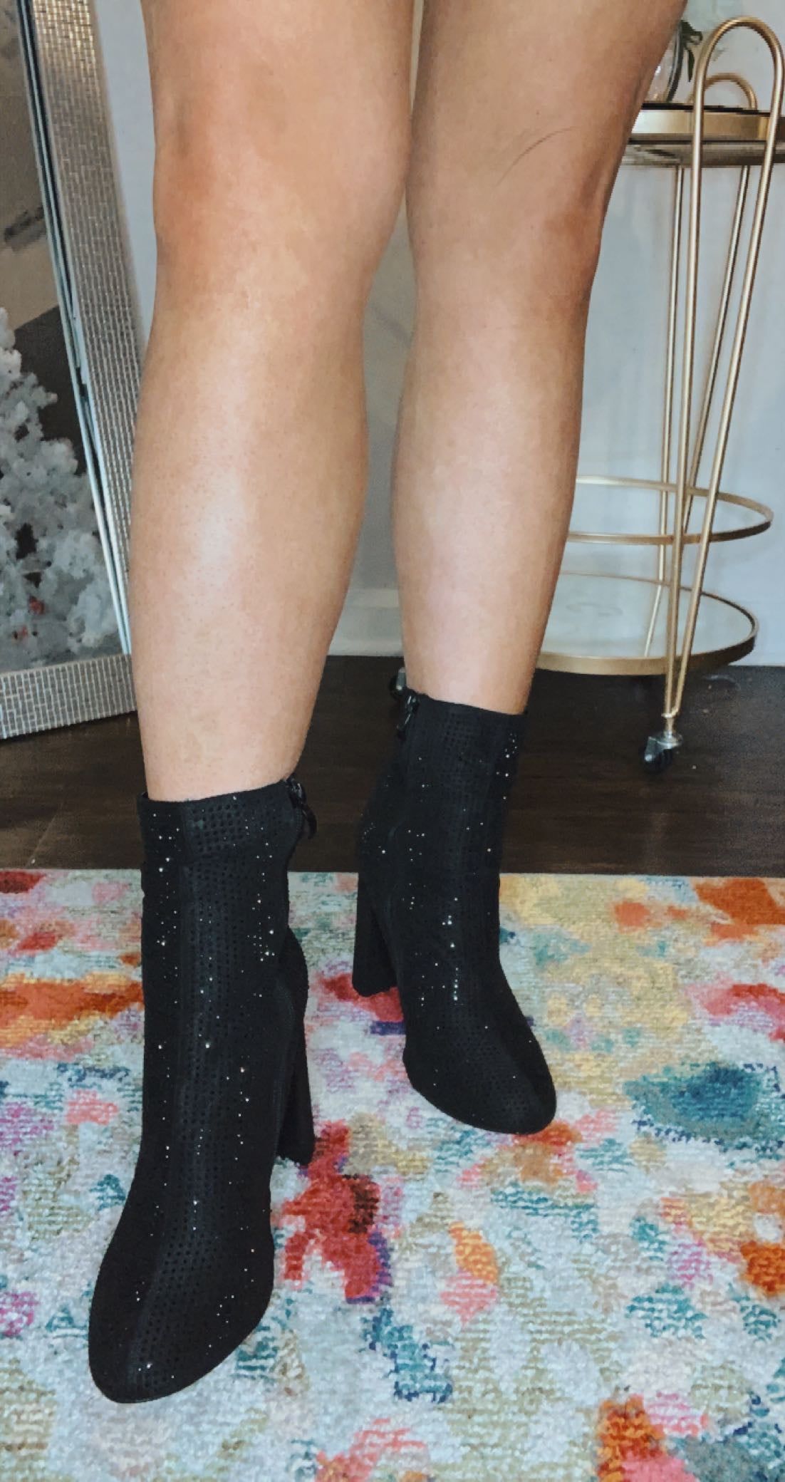 STEPPIN' UP SPARKLY ANKLE BOOTS